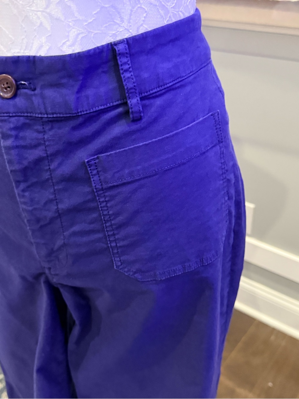 J.Crew Cobalt Blue Wide Leg Crop Utility Pants Size 30 High Rise Patch Pocket - Picture 4 of 14